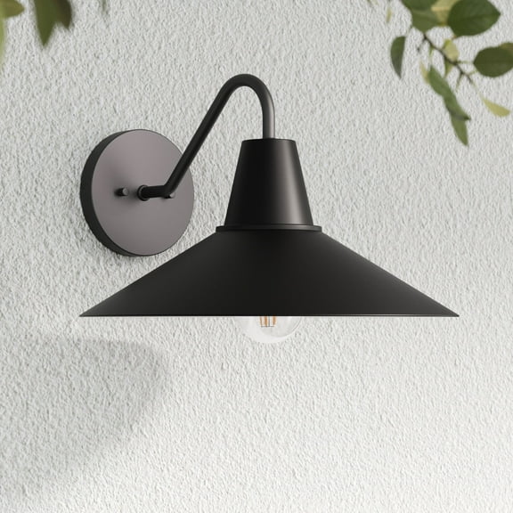 Nathan James Zemi Mid-Century Modern Indoor or Outdoor Decorative Wall Light, Black Wall Sconce for Bedroom or Wall Mount Porch Light, Matte Black