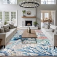 thumbnail image 4 of Summer Ocean Octopus Washable Living Room Rugs 6'x9', Coral Shell Low Pile Throw Large Area Rug Non-Slip Sturdy Edge Binding Carpet for Dining Room Kitchen Office, 4 of 9