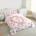 thumbnail image 4 of Homewish Bow Initial Letter J Bedding Comforter Set,Cute Cartoon Bowknot Twin Comforter Sets,Pink White Bedding Set For Girl,Breathable Bedroom Decoration Reversible,2-Piece, 4 of 9