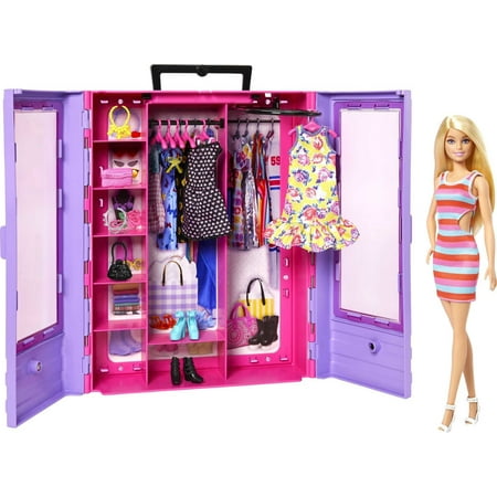 Barbie Fashionistas Doll and Ultimate Closet Playset with Clothes and Accessories