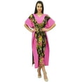 thumbnail image 2 of Bimba Womens Cotton Kaftan Long Pannel Kimono Caftan Drawstring Waist Night Wear, 2 of 8