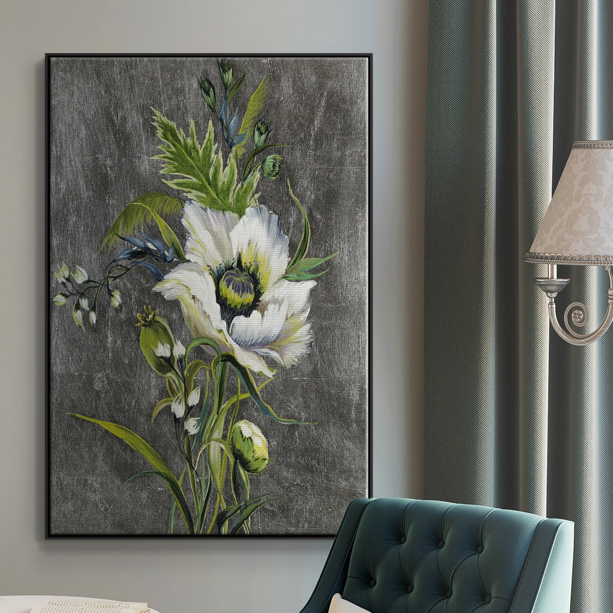 Sunny Sunday II Framed Premium Gallery Wrapped Canvas - Ready to Hang - 17 x 25 - Black Floating Frame