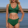 thumbnail image 4 of YuYuBao Women Swimsuits Bikinis Two Piece Retro Ruched Push Up Padded Top High Waist Bottom Bikini Beach Bathing Suits, 4 of 6