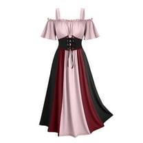 Hvyesh Women's Medieval Renaissance Costume Cosplay Over Dress Halloween Vampire Bride Costumes Dress for Women