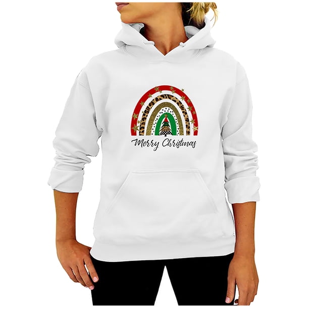 Sudaderas Navideñas Para Mujer Casual Sólido Manga Larga Sudadera Con Capucha Tops Odeerbi ODB209260