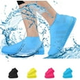thumbnail image 1 of Reusable Foldable Overshoes - Silicone Waterproof Rain Shoe Covers (Size: Large, Color: Blue), 1 of 5