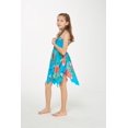thumbnail image 3 of Girl Gypsy Uneven Bottom Hawaiian Luau Dress in Pretty Tropical Turquoise Size 4, 3 of 5