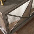 thumbnail image 2 of Wallaston Mirrored Media Cabinet, Light Brown Storage Console with Push-to-Open Doors for Living Room, 2 of 9