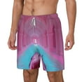 thumbnail image 2 of Uemuo Pink Shark Pool Fantasy Pattern Mens Swim Trunks Quick Dry Board Shorts with Mesh Lining, Stretch Beach Shorts Quick Dry No-Chafing Board Shorts-Medium, 2 of 9
