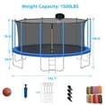 thumbnail image 3 of CITYLE Trampoline 16FT with Enclosure Net, 1500LBS 16FT Trampoline with Basketball Hoop for Kids and Adults, Backyard Outdoor Trampoline with Lights, Adult Trampoline, 3 of 7