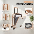 thumbnail image 3 of New York Xpress 20-inch Hardside Carry on Luggage with TSA Lock and Laptop Pocket, Beige, Cy2431, 3 of 9