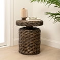 thumbnail image 7 of JONATHAN Y Marisol 19.65" Coastal Bohemian Handwoven Water Hyacinth Round Accent Side Table, Brown, TBL2504B, 7 of 7
