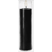 Prayer Candle in Glass-Black Color - Unscented Religious Candles, Weddings, Party or for Church Vigil Devotional, Long Burn Time,2 Inch x 8 Inch - Made in The USA