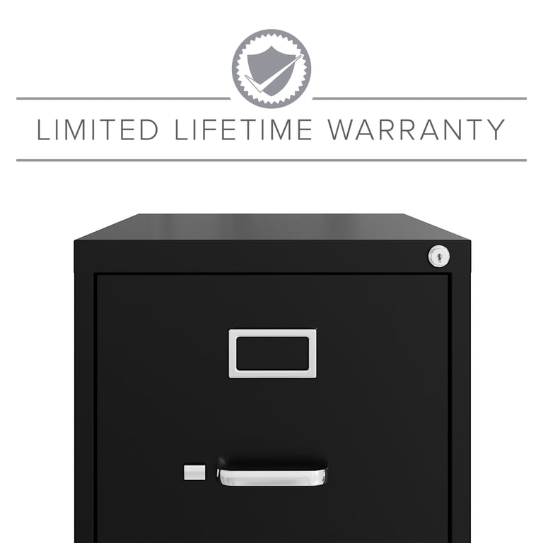 Hirsh 22" Deep Metal 2-Drawer File Cabinet, Black photo 7