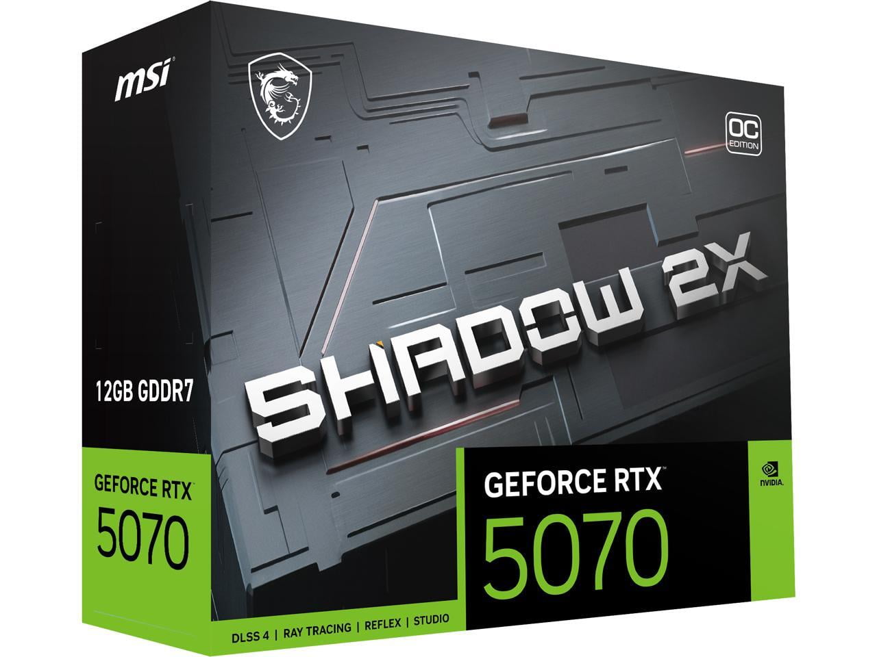 MSI GeForce RTX 5070 12G SHADOW 2X OC Graphics Card, 12GB GDDR7