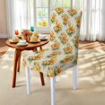 thumbnail image 5 of TSOVTHRID Lily Flower Print 5-Piece Table and Chair Cover Set, Rectangle Tablecloth with 4 Chair Slipcovers Removable Furniture Protector for Dining Room, Kitchen, Holiday Decor, 5 of 7