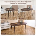 thumbnail image 2 of Lecut Expandable Dining Table, 39.3" Round Table to 70.8" Oval Dining Table, Wooden Farmhouse Kitchen Table with MDF Top, 4-8 Person Dining Table for Home, Office, 2 of 9