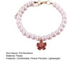 thumbnail image 7 of opvise Cat Necklace Eye-catching Attractive Exquisite Elegant Flower Pendant Pet Cat Fake Pearl Necklace Pink, 7 of 7