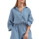 thumbnail image 1 of TRKIYQC Traje de dormir de 2 piezas para mujer, camisa de cuello vuelto de un solo pecho de manga 3/4 de color sólido + pantalones cortos de cintura elástica TRKIYQC moda, 1 of 4