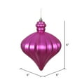 thumbnail image 2 of Vickerman 6" Fuchsia Matte Onion Drop Christmas Ornament, 4 per pack, 2 of 4