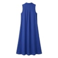 thumbnail image 7 of Admvng Dresses for Women Plus Size Textured Sleeveless Collar Casual Flowy Summer Maxi Shirt Dress, 7 of 7