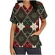 thumbnail image 1 of Tops Cortos para Mujeres con Cuello en V Y Bolsillo, Blusa de Manga Corta Impresa para Uso Casual Diario, 1 of 5