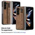 thumbnail image 3 of PU Leather Case for Samsung Galaxy Z Fold 7 with Wristband, Slim Lightweight Shockproof Folio Protective Phone Case Cover with Pen Holder & Hand Strap for Samsung Galaxy Z Fold 7, Brown, 3 of 10