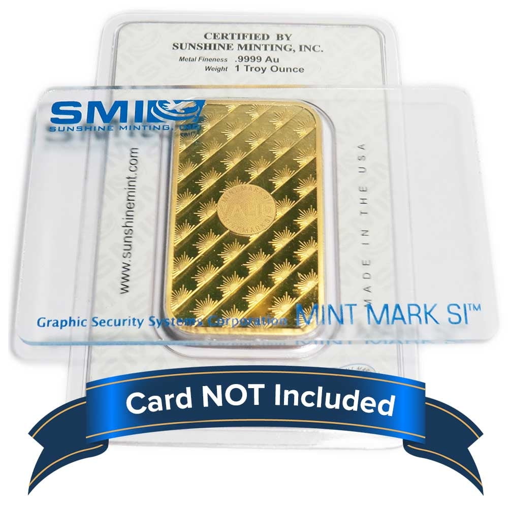 1 Troy oz Sunshine Mint Gold Bar .9999 Fine Sealed In Assay Mint Mark SI