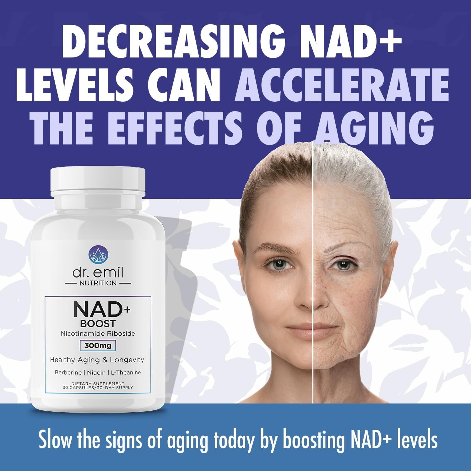 DR. EMIL NUTRITION NAD + Boost, NAD supplement, 30 Servings, 2 Pack