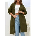 thumbnail image 3 of PRETTYGARDEN Fall Long Sleeve Cardigan Sweaters for Women Trendy Winter Open Front Loose Knitted Cardigans with Pockets, 3 of 8