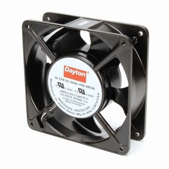 Dayton Axial Fan, Square, 115V AC, 1 Phase, Cast Aluminum, 4 11/16 in W. 4WT49