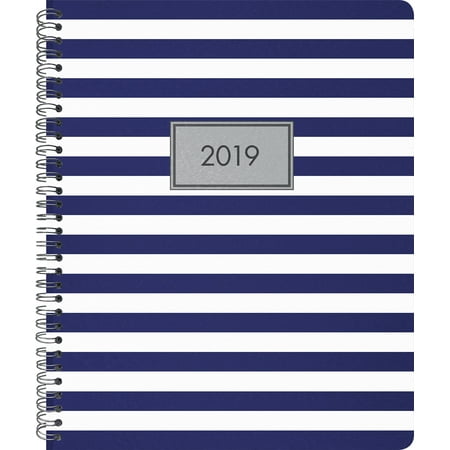 - 2019 Weekly/Monthly Planner, Classic Stripes, Navy