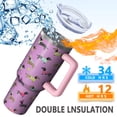 thumbnail image 2 of 40oz Dog Spill Proof Travel Tumbler with Handle and Straw – Double Insulated Coffee Mug Gift for Dog Enthusiasts and Travelers, 2 of 5