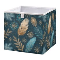 Foldable Fabric Storage Bin Home Cubes Clothing Organizer Bins Large Collapsible Box Basket for Home Organizer Snowflake and Feather Pattern