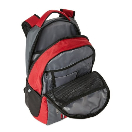 Swiss Tech - Swiss Tech Gray And Red Reflective Backpack - Walmart.com 