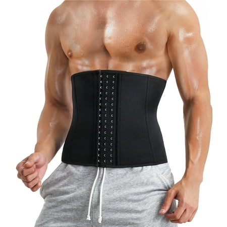

KUMAYES Body Shaper for Men Waist Trainer Belt Weight Loss Fitness Fat Burner Trimmer Band Back Support Workout Shaperwear