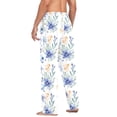 thumbnail image 6 of Blue Flower and Leaves joogoo Men's Pajama Pants Cotton Long Sleepwear Lounge Pants M, 6 of 7