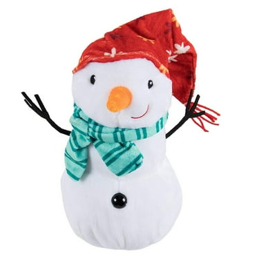 Snowman Plush Toy for Kids Christmas Gift, Cute Xmas Soft Stuffed Doll for Girls & Boys, Holiday Party Decoration, 11.6 x 6 In