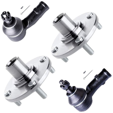 CCIYU Front Outer Tie Rod End - Driver Side Front Outer Tie Rod End - Passenger Wheel Hub Bearing fit for 2000-2006 for Ford Focus 4pcs Suspension Kit