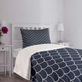 thumbnail image 3 of Ambesonne Nautical Quilted Bedspread Set 2 Pcs, Ocean Waves Sea Shell, Twin Size, Indigo White, 3 of 5