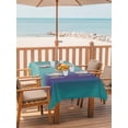 thumbnail image 2 of Outdoor Tablecloth with Umbrella Hole for Patio/Picnic/Party/Camping, Teal Purple Ombre Waterproof Table Cloth Rectangle Table Cover Washable, Modern Art Abstract Aesthetics (52"x 70"), 2 of 8