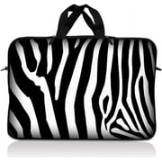 LSS 10.2 inch Laptop Sleeve Bag Carrying Case Pouch with Handle for 8" 8.9" 9" 10" 10.2" Apple Macbook, GW, Acer, Asus, Dell, Hp, Sony, Toshiba, Zebra Print