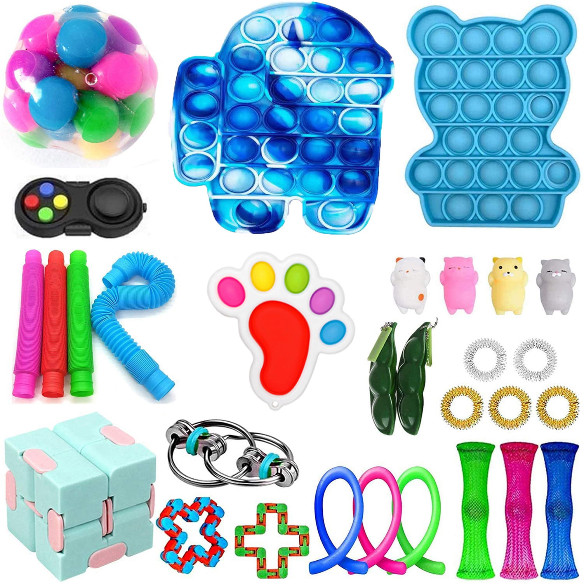 6Pack/Set dimple Stress Relief Fidget Toy autism Kids bundle Game sensory Simple 