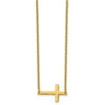 thumbnail image 3 of Stainless Steel Cable Necklace with Pendants Chain Chisel Polished Yellow IP-plated Sideways Cross on a 18 inch 25 mm, 3 of 5