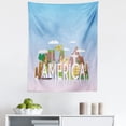 thumbnail image 1 of America Tapestry, Famous Landmark of the Continent South Side Symbols Cartoon Style Illustration, Fabric Wall Hanging Decor for Bedroom Living Room Dorm, 5 Sizes, Multicolor, by Ambesonne, 1 of 1