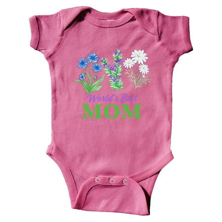 

Inktastic World s Best Mom with Wildflowers Gift Baby Boy or Baby Girl Bodysuit