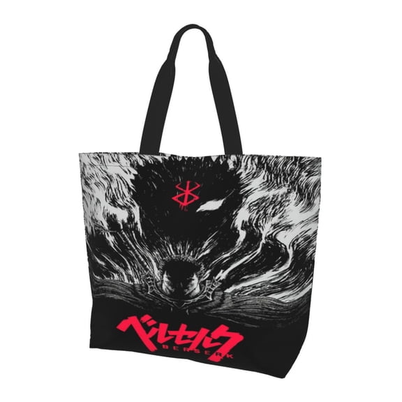 Cartoon Berserk (3) Totes Bag Shopping Shoulder Bags for Women Foldable Travel Work Large Reusable Portable Grocery Bag
