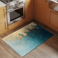 thumbnail image 2 of Abstract Teal Gold Area&nbsp;Rug 2x3ft Shinny Gold Gradient Geometric Lines Non-Slip&nbsp;Washable Square&nbsp;Rugs Soft Felt Indoor Floor Mat for Bedroom Kitchen Living Room Bathroom, 2 of 9