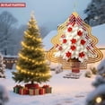 thumbnail image 4 of Elegant Metal Hanging Christmas Tree Wind Spinner - Intricate Floral Design with Golden Geometric Pattern for Yard & Garden Decor, 4 of 7
