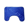 thumbnail image 3 of Moyic 2 uds., cubierta de asiento de inodoro de franela, alfombrilla para puerta de baño, alfombra para decoración del hogar Juegos de accesorios de baño azul, 3 of 6